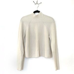& Other Stories Cream Wool Blend Mock Neck Sweater